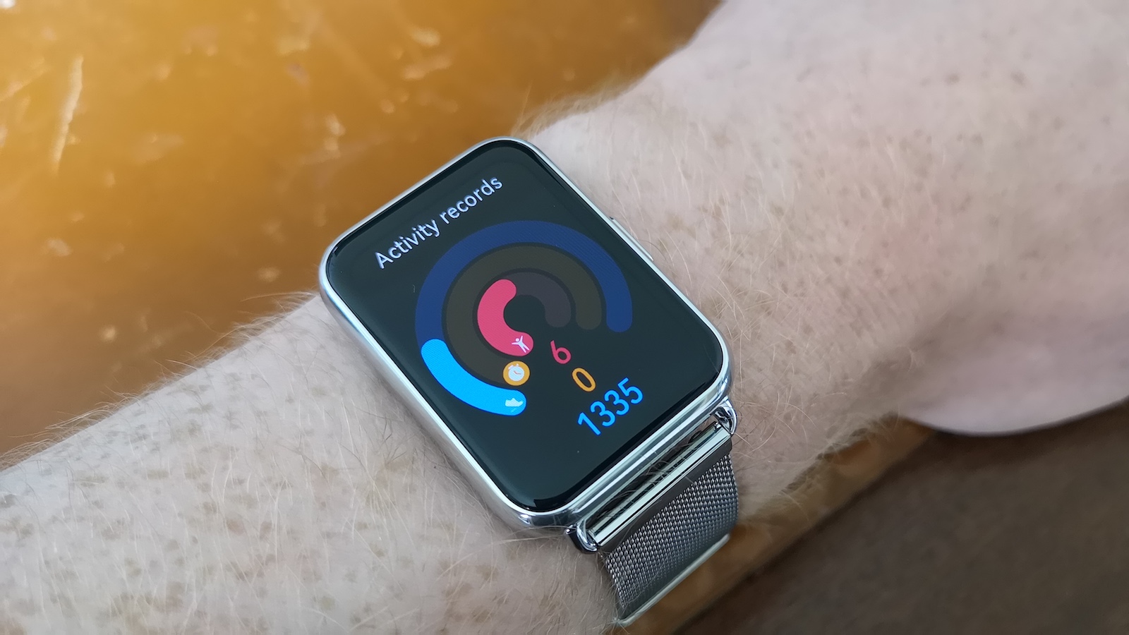 The Huawei Watch Fit 2 displaying the Activity Records dashboard